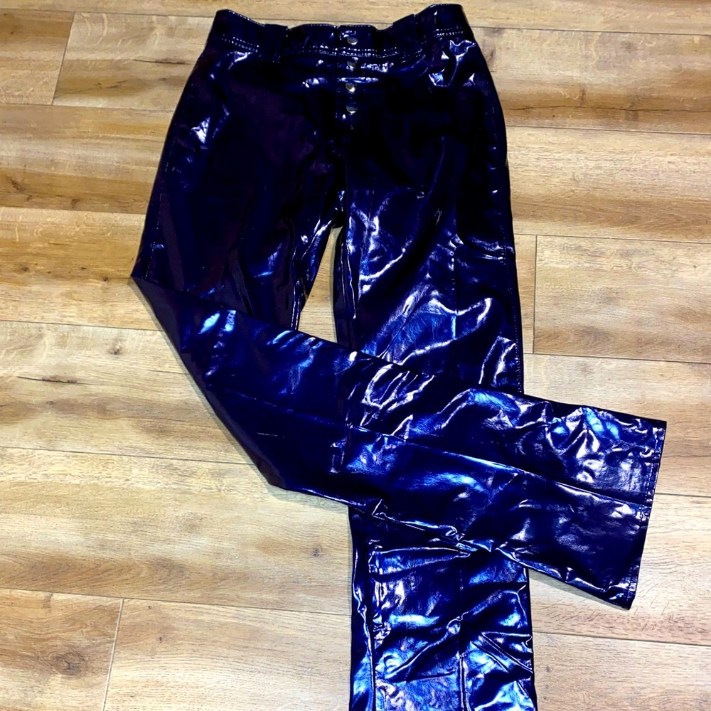 Red balls on fire vintage biker pants